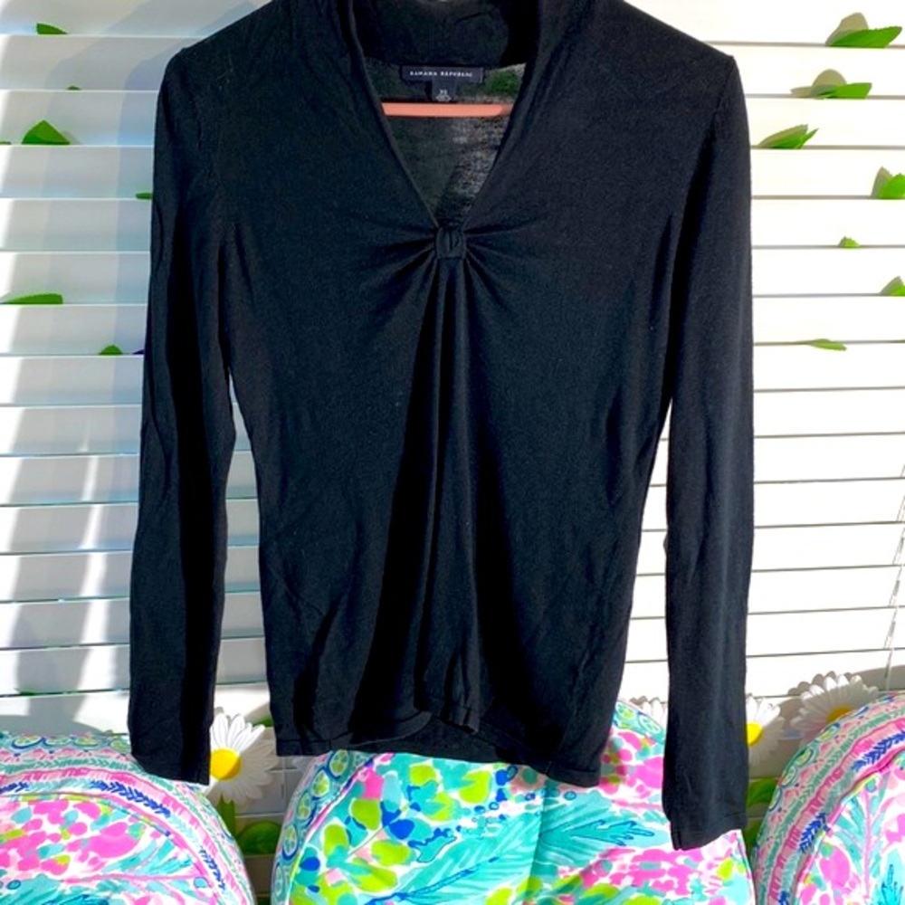 Banana Republic silk and wool blend black sweater